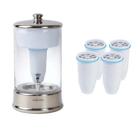 ZeroWater 9L glass water filter system (including 5 filters)