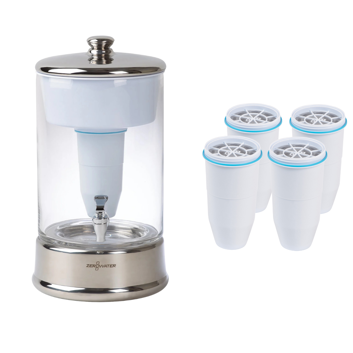 ZeroWater 9L glass water filter system (including 5 filters)