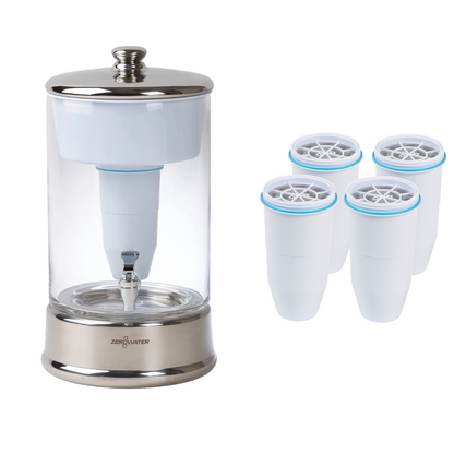 ZeroWater 9L glass water filter system (including 5 filters)